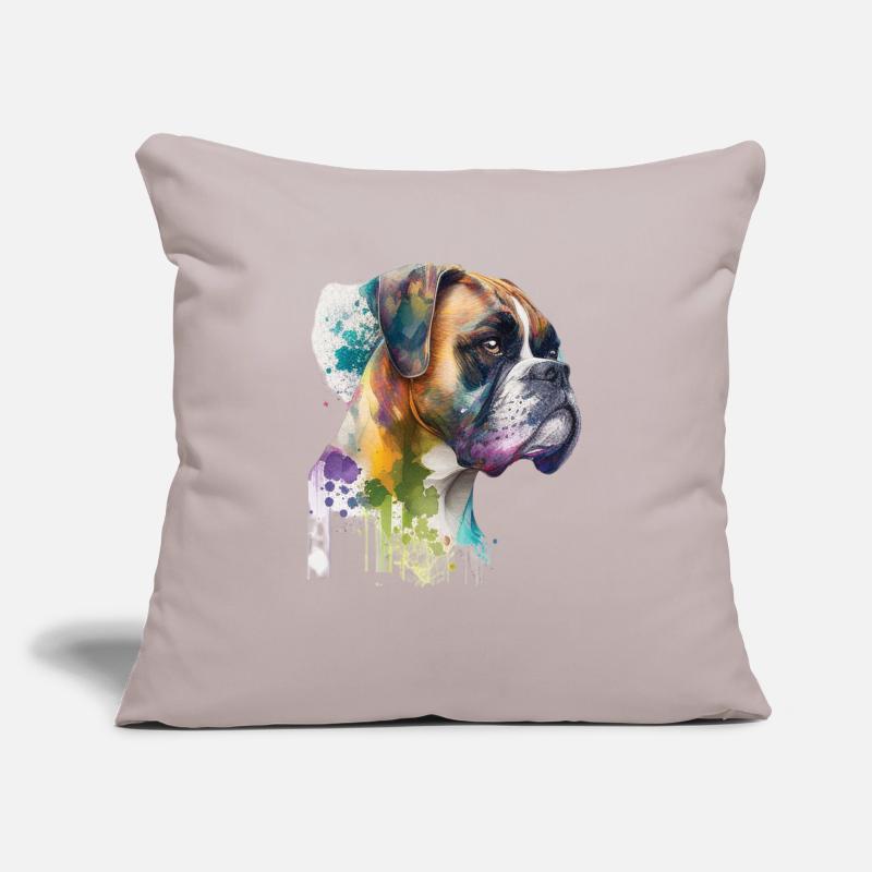 Conception de l’aquarelle allemande Boxer Dog Coussin et housse de 45 x 45 cm