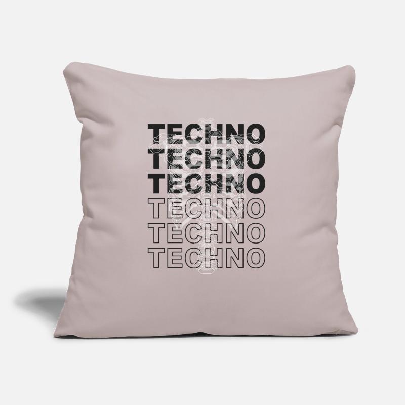 techno techno techno techno techno techno Sofakissen mit Füllung 45 x 45 cm
