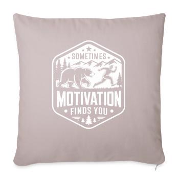 Motivation: Bärenstarker Antrieb! - Sofakissen mit Füllung 45 x 45 cm - helles Taupe - Vorne