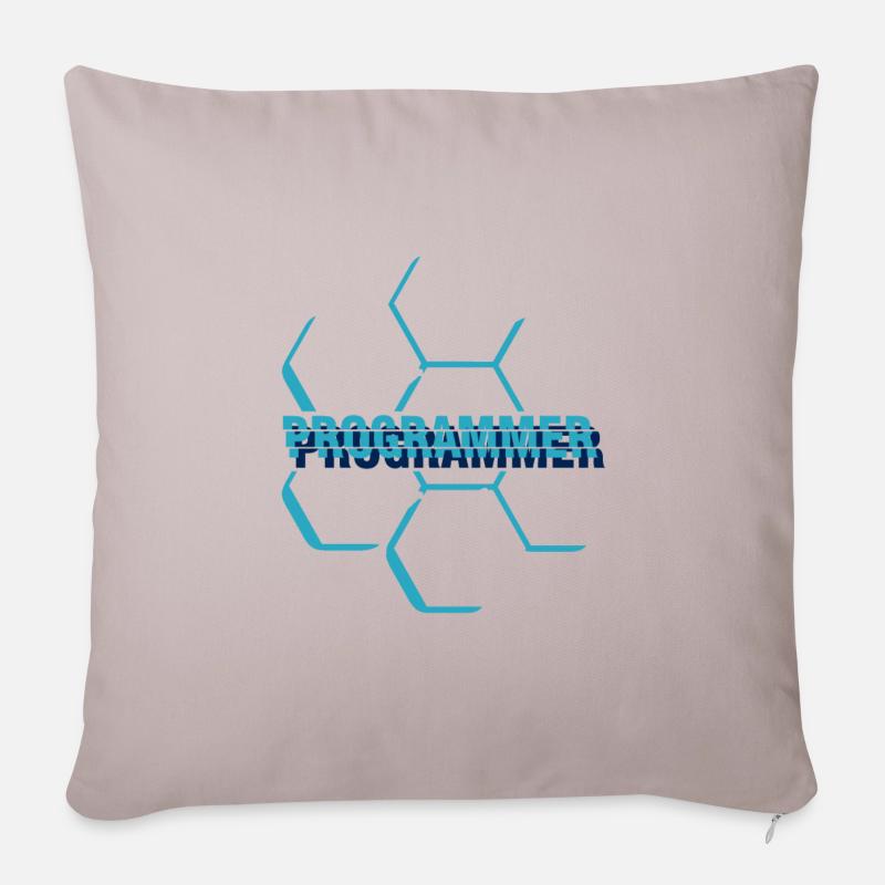 Computer programmer - Programmierer - Sofakissen mit Füllung 45 x 45 cm - helles Taupe