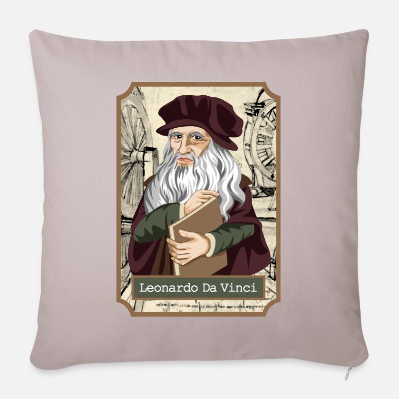 Leonardo Da Vinci - Sofakissen mit Füllung 45 x 45 cm - helles Taupe