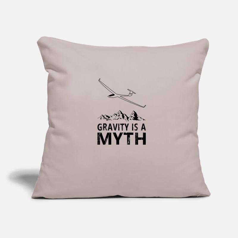 Glider, Gravity is a Myth for pilot pilot Sofa pillow with filling 45cm x 45cm
