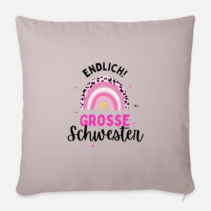 Ich werde Große Schwester 2024 Loading Eule Herz - Sofakissen mit Füllung 45 x 45 cm - helles Taupe