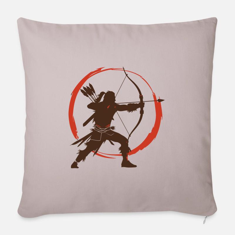 Focus du chasseur - Coussin et housse de 45 x 45 cm - taupe clair