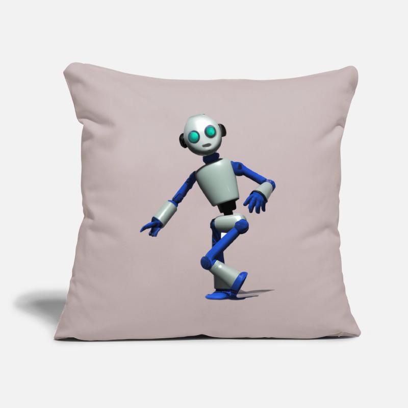 Robot de danse 3D en bleu et blanc Coussin et housse de 45 x 45 cm