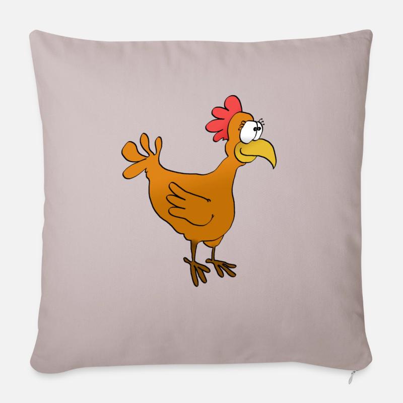 huhn - Sofakissen mit Füllung 45 x 45 cm - helles Taupe