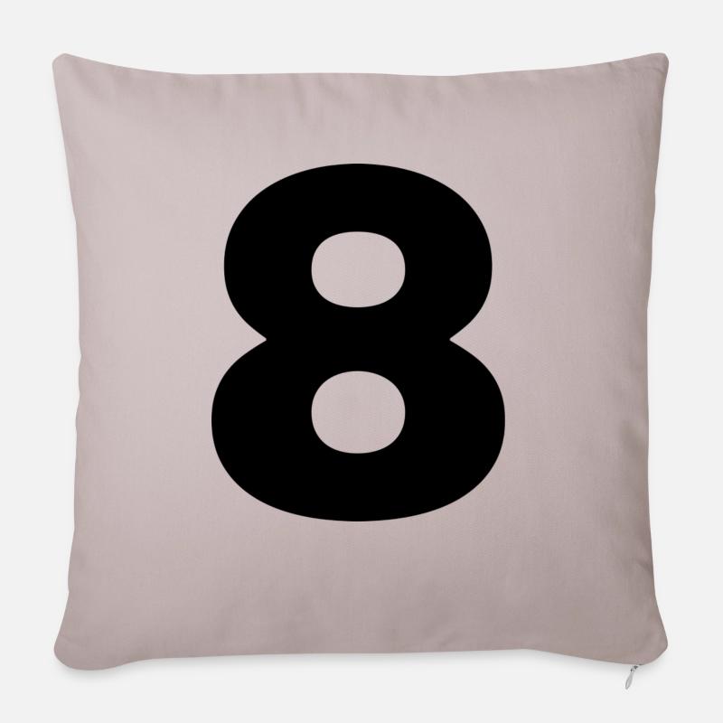 Le Tshirt numéro 8 - Coussin et housse de 45 x 45 cm - taupe clair