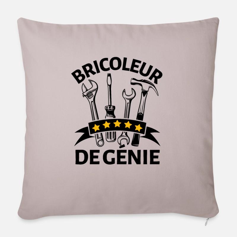Bricoleur bricolage bricoler 3 - Coussin et housse de 45 x 45 cm - taupe clair