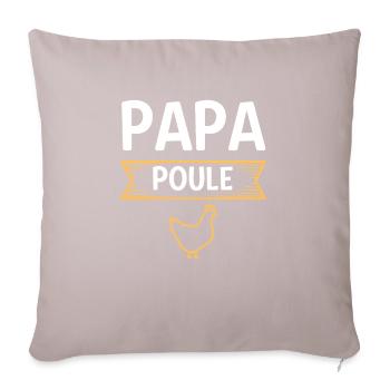 Papa poule humour fte des pres - Coussin et housse de 45 x 45 cm - taupe clair - Devant