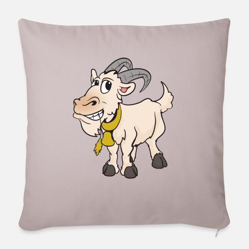 chèvre de chèvre - Coussin et housse de 45 x 45 cm - taupe clair