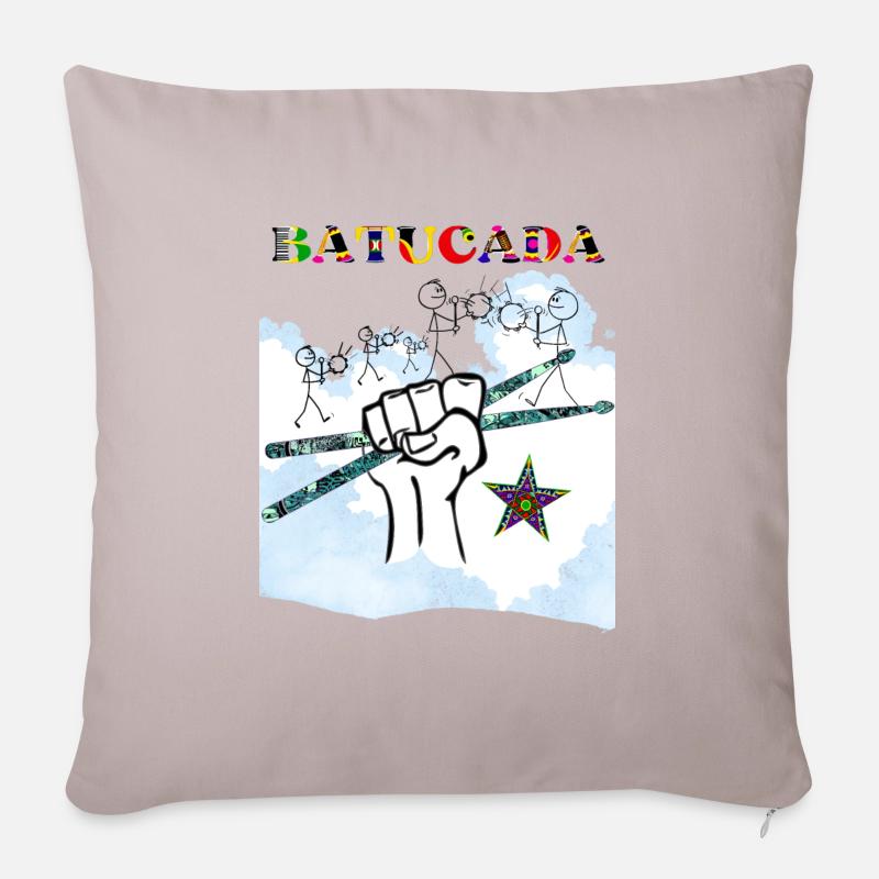 BATUCADA - Coussin et housse de 45 x 45 cm - taupe clair