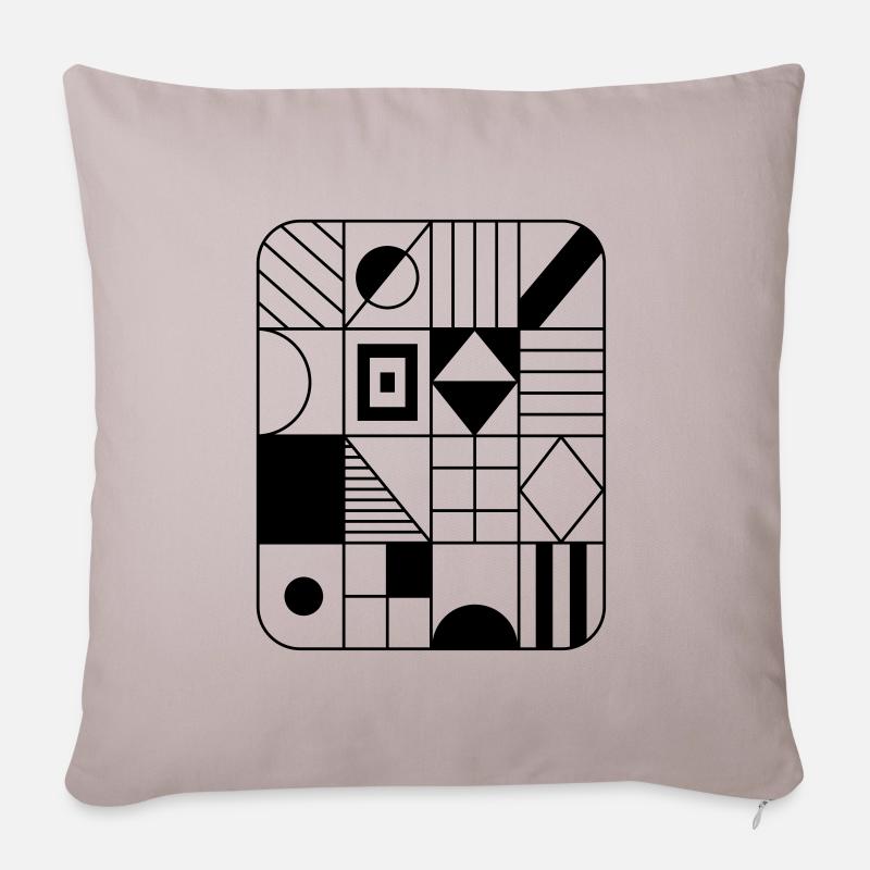 Abstract graphic pattern in raster / pattern - Sofa pillow with filling 45cm x 45cm - light taupe