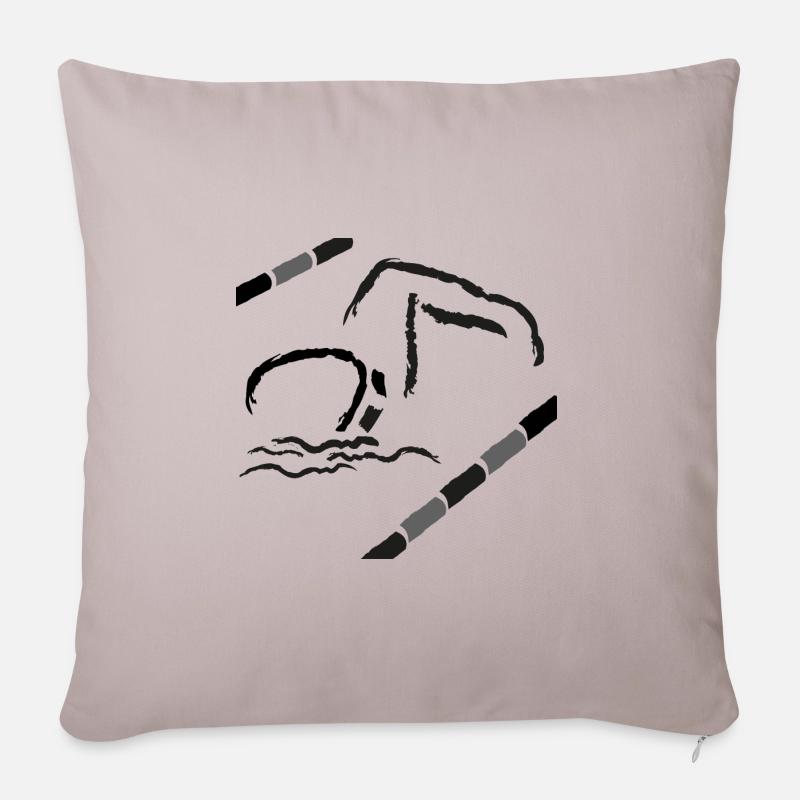 Natation - Coussin et housse de 45 x 45 cm - taupe clair