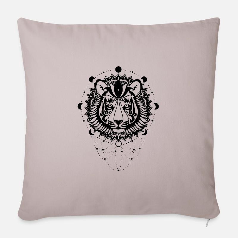 Tiger - kraftdyr - Sofapude med fyld 45 x 45 cm - Lys beige