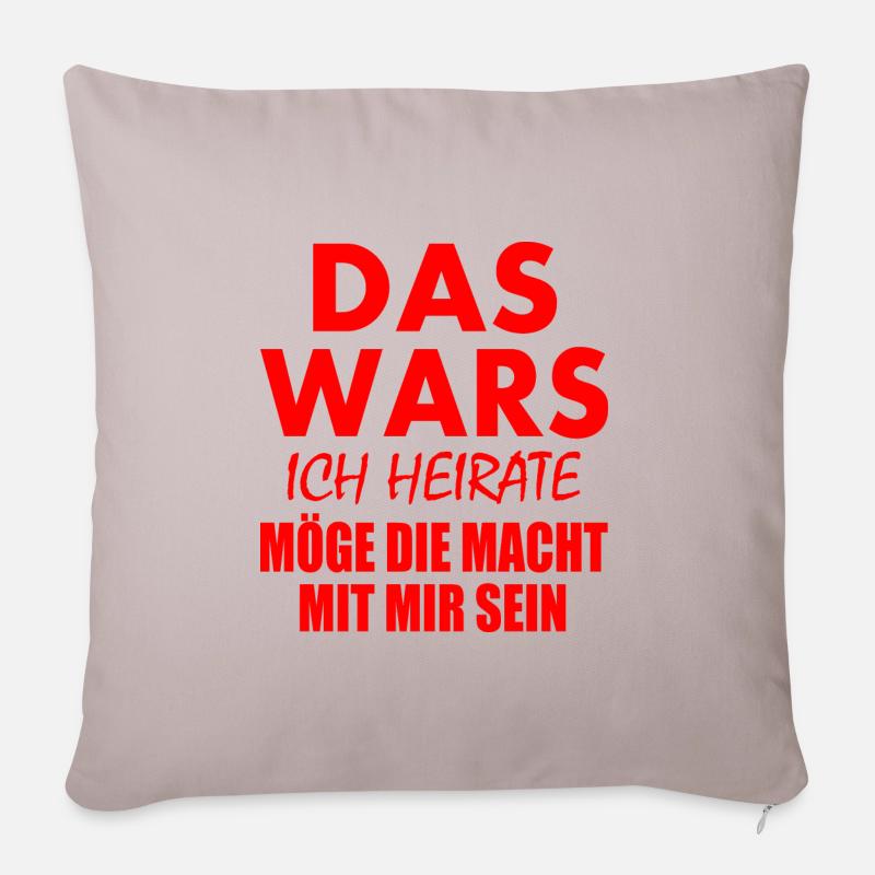 Das wars ich heirate - Sofakissen mit Füllung 45 x 45 cm - helles Taupe