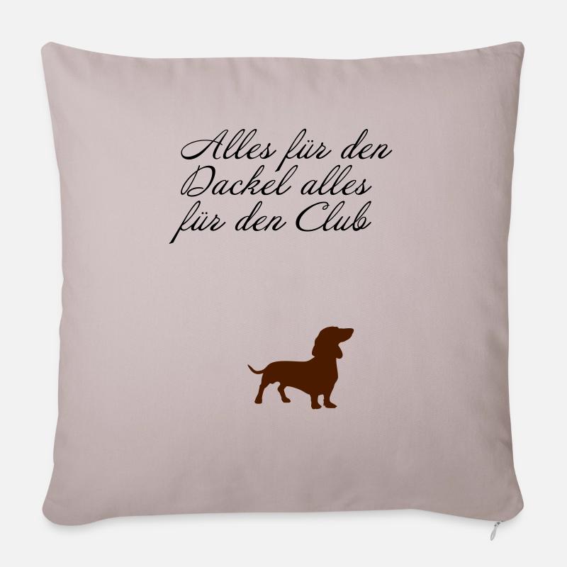 Dackel - Sofakissen mit Füllung 45 x 45 cm - helles Taupe
