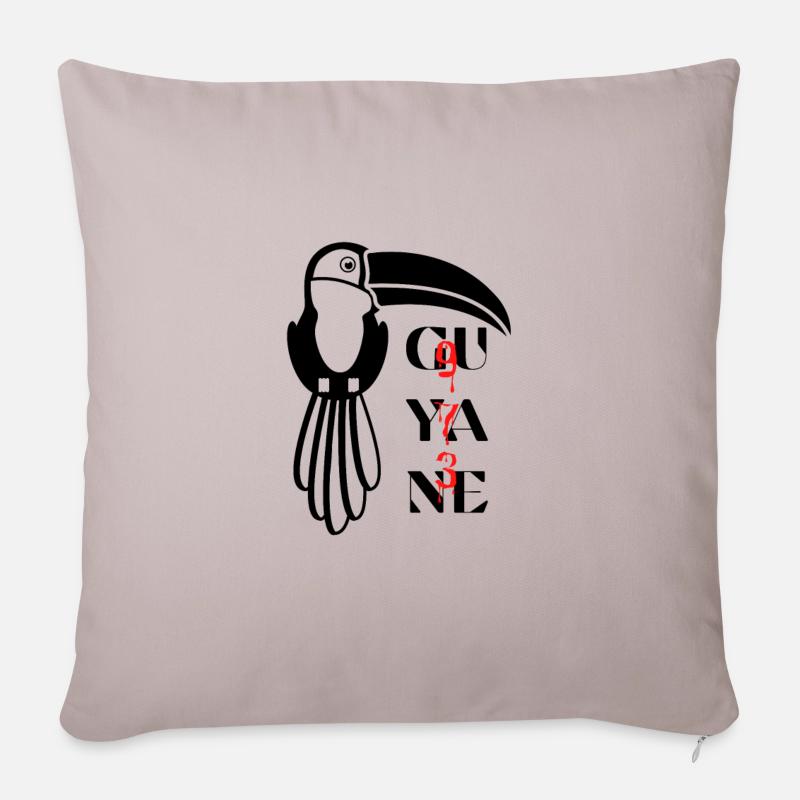 Guyane 973 - Coussin et housse de 45 x 45 cm - taupe clair
