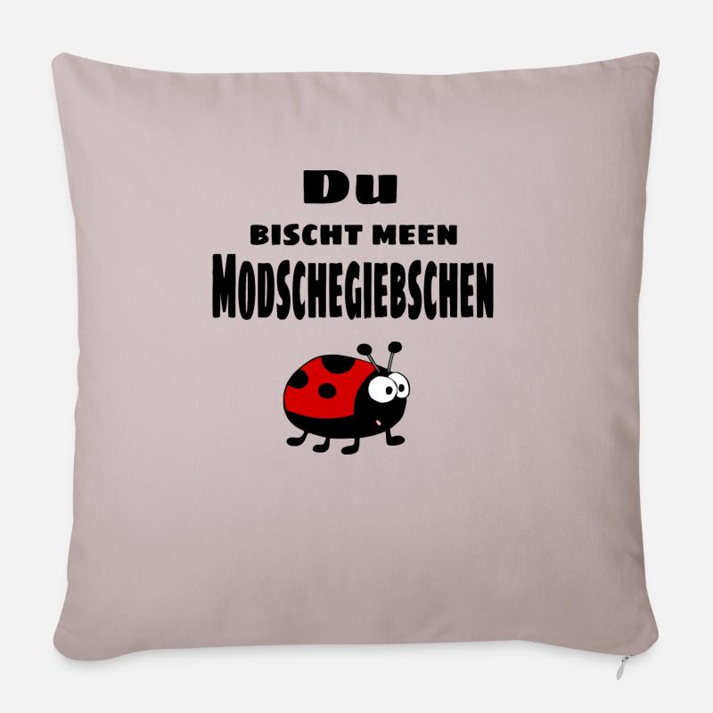 Modschegiebschen - sächsisch - Sofakissen mit Füllung 45 x 45 cm - helles Taupe