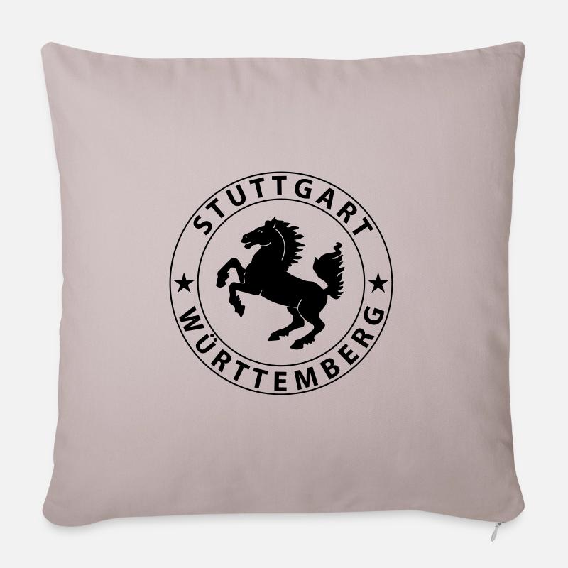 Stuttgart Wappen - Sofakissen mit Füllung 45 x 45 cm - helles Taupe