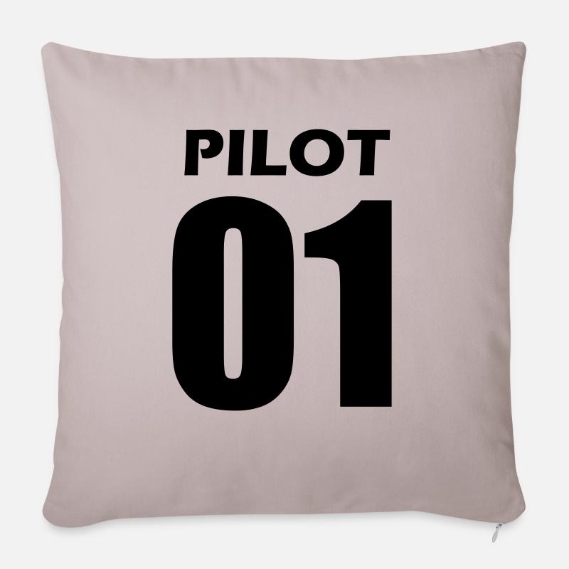 Pilot Partnerlook Geschenk - Sofakissen mit Füllung 45 x 45 cm - helles Taupe