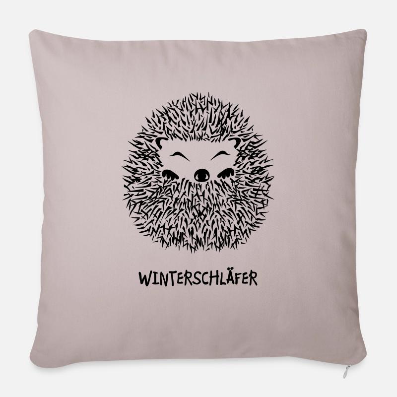 igel winterschlaf winterschläfer müde pennen - Sofakissen mit Füllung 45 x 45 cm - helles Taupe