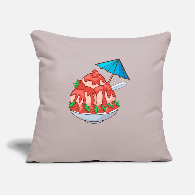 Eis Speiseeis Eiskrem Eiscreme Kugeleis Eisbecher Sofakissen mit Füllung 45 x 45 cm