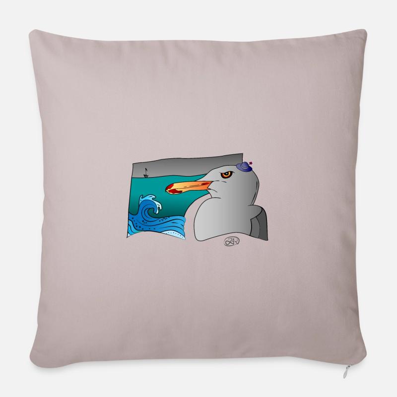 Mr. Möwe - Sofakissen mit Füllung 45 x 45 cm - helles Taupe