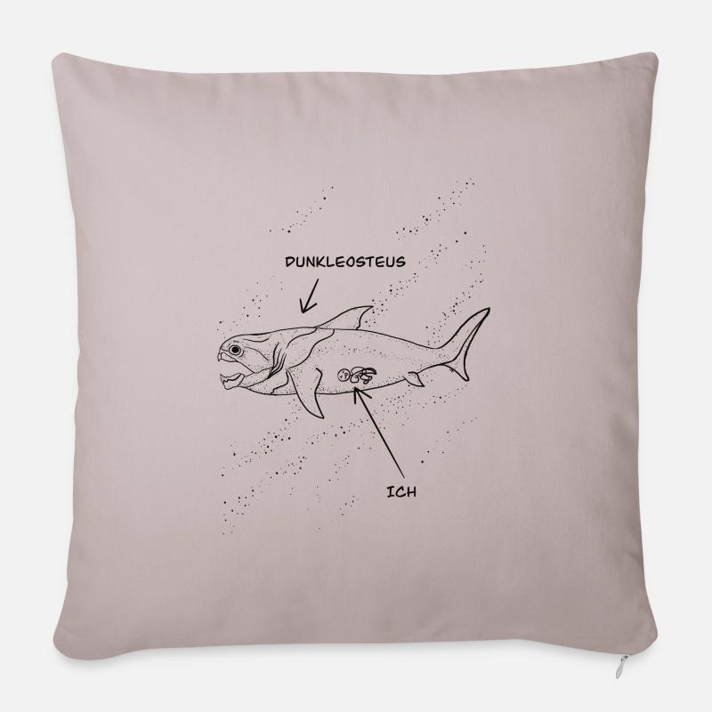 Dunkleosteus Fun - Sofakissen mit Füllung 45 x 45 cm - helles Taupe