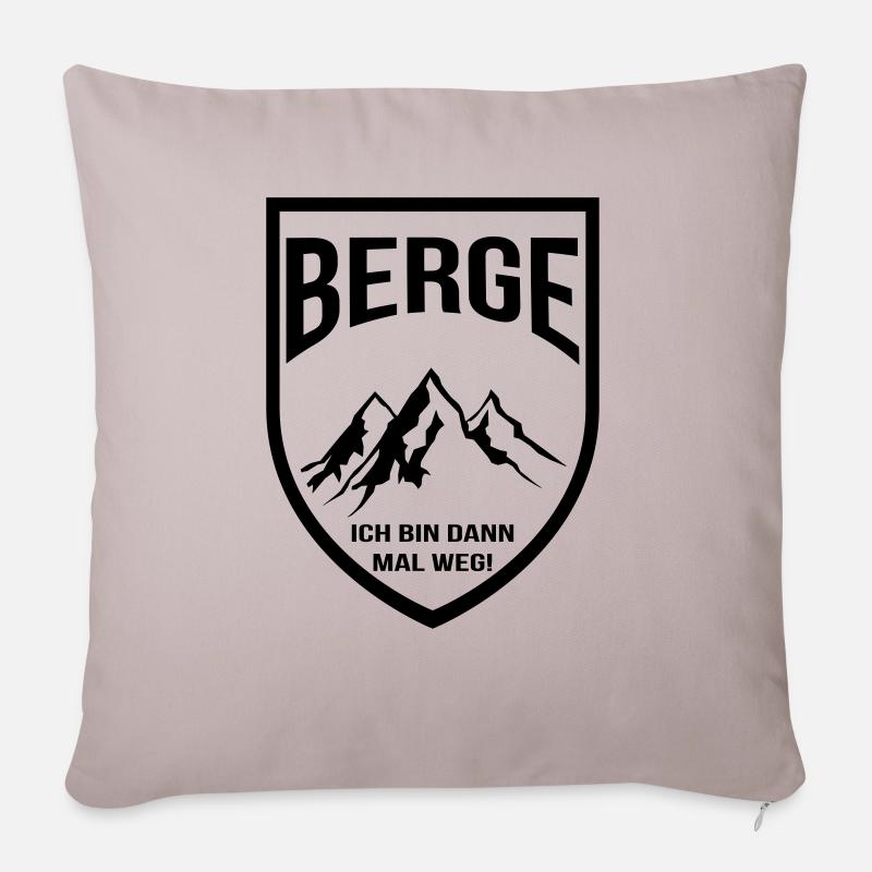 Berge ich bin dann Mal weg - Sofakissen mit Füllung 45 x 45 cm - helles Taupe