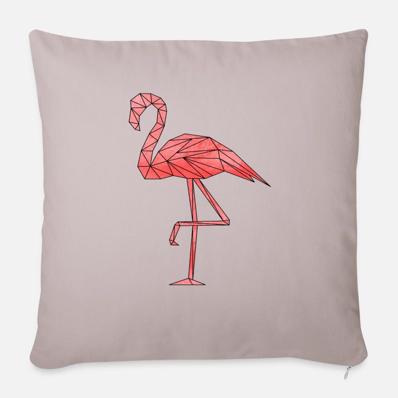 Flamingo Geometrisch - Sofakissen mit Füllung 45 x 45 cm - helles Taupe