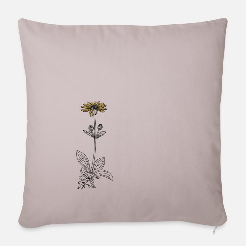 Blume Arnika - Sofakissen mit Füllung 45 x 45 cm - helles Taupe