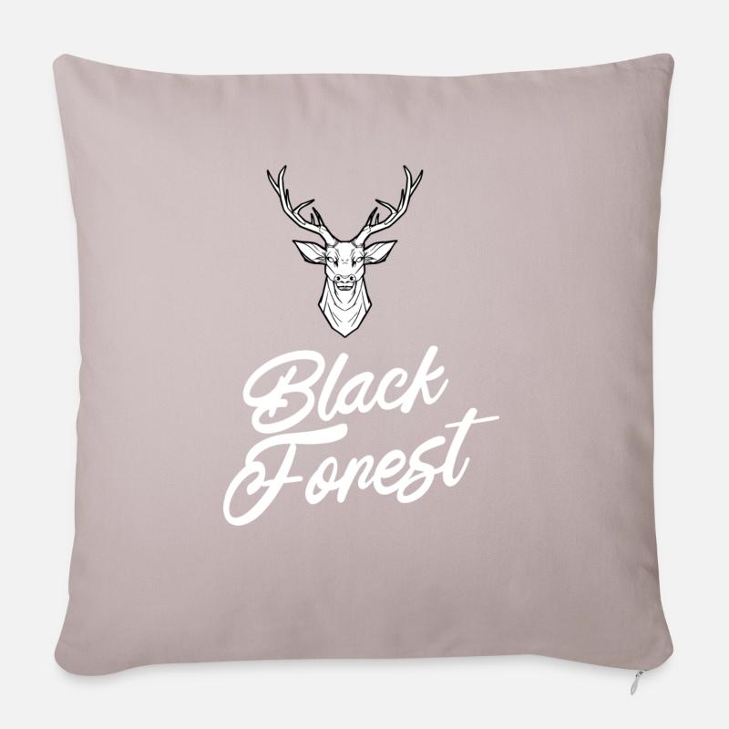 Black Forest mit Hirsch - cooles Design - Sofakissen mit Füllung 45 x 45 cm - helles Taupe