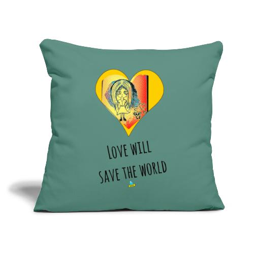 Love will save the world - Cuscino da divano 45 x 45 cm con riempimento