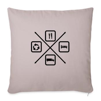 The life cycle of a truck driver - Sofa pillow with filling 45cm x 45cm - light taupe - Front
