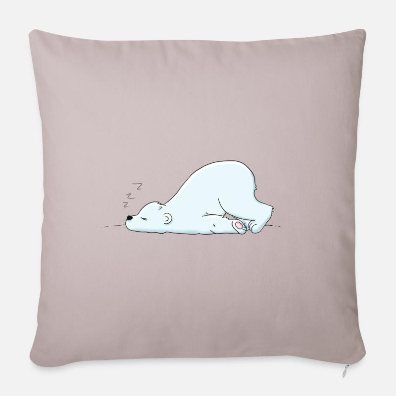 Kleiner Eisbär - Sofakissen mit Füllung 45 x 45 cm - helles Taupe