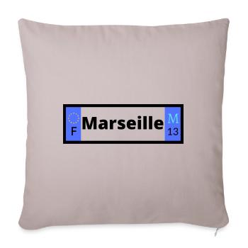 j'aime Marseille - Coussin et housse de 45 x 45 cm - taupe clair - Devant