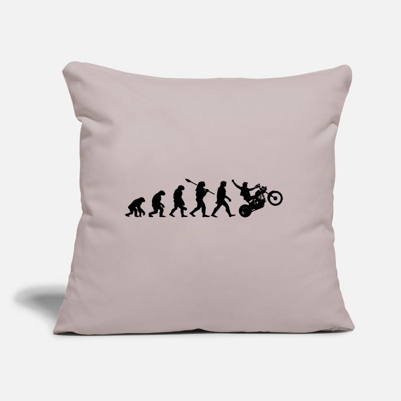 Motorrad Biker Evolution Motorradfahrer Sofakissen mit Füllung 45 x 45 cm