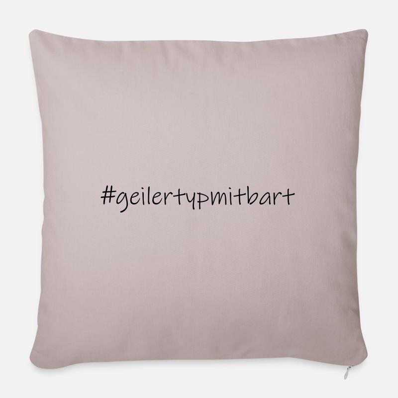 #geilertypmitbart (D00108) - Sofakissen mit Füllung 45 x 45 cm - helles Taupe