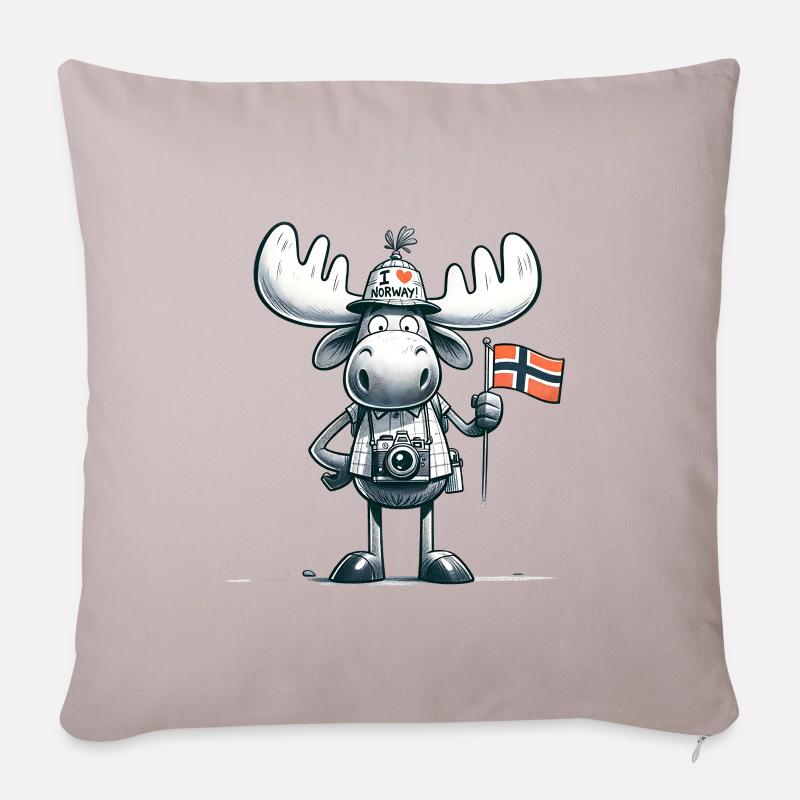 Norwegen-Enthusiast Elch - Sofakissen mit Füllung 45 x 45 cm - helles Taupe