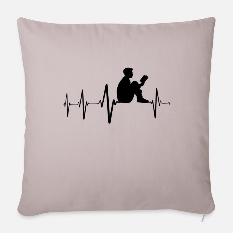 La lecture, la lecture, cadeau pour bookworms - Coussin et housse de 45 x 45 cm - taupe clair
