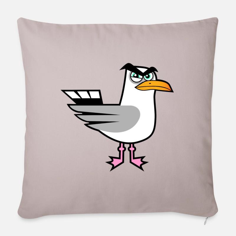 Wütende Möwe - Sofakissen mit Füllung 45 x 45 cm - helles Taupe