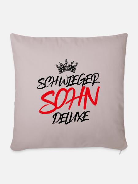 schwiegersohn deluxe - Sofakissen mit Füllung 45 x 45 cm - helles Taupe