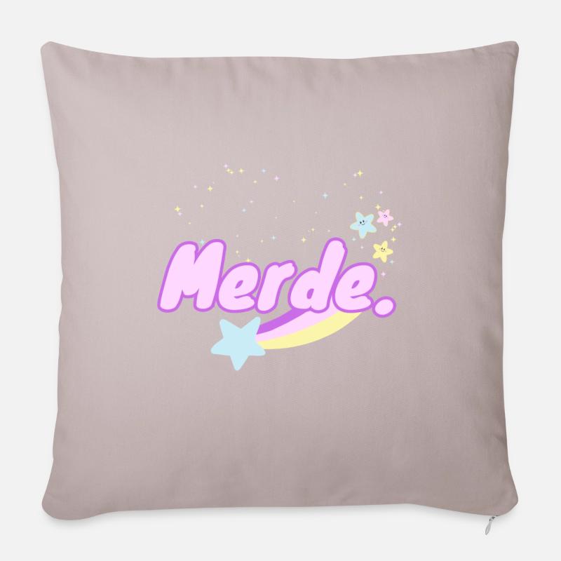 Merde. - Coussin et housse de 45 x 45 cm - taupe clair