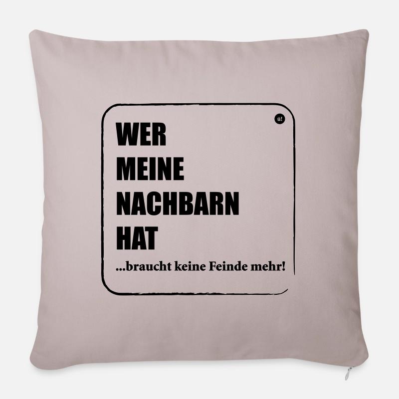 Nachbar Feinde - Sofakissen mit Füllung 45 x 45 cm - helles Taupe