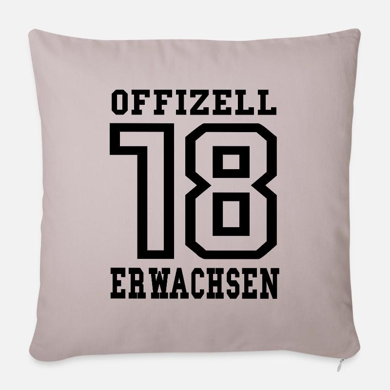 18. Geburtstag - Sofakissen mit Füllung 45 x 45 cm - helles Taupe