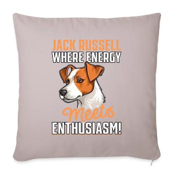 Jack Russell, là où l’énergie rencontre l’enthousiasme - Coussin et housse de 45 x 45 cm - taupe clair - Devant