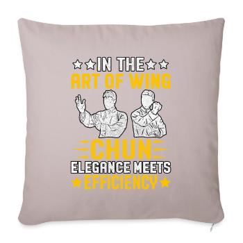 In the art of wing chun elegance meets efficiency - Sofa pillow with filling 45cm x 45cm - light taupe - Front