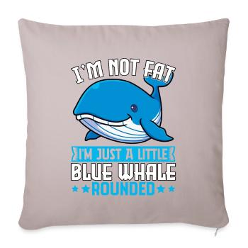 Je ne suis pas gros, je suis juste une petite baleine bleue arrondie - Coussin et housse de 45 x 45 cm - taupe clair - Devant