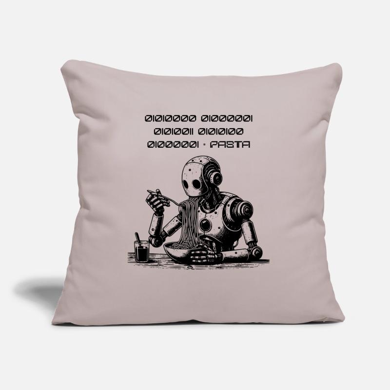 Binary Pasta Code Robot Sofa pillow with filling 45cm x 45cm