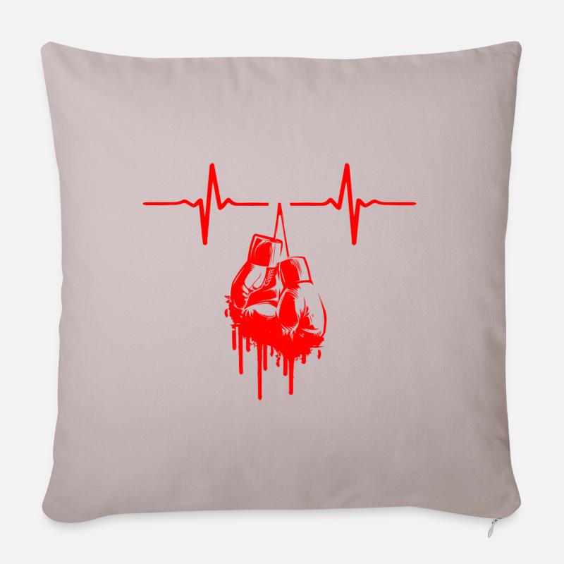 Boxe Heart Beat - Coussin et housse de 45 x 45 cm - taupe clair
